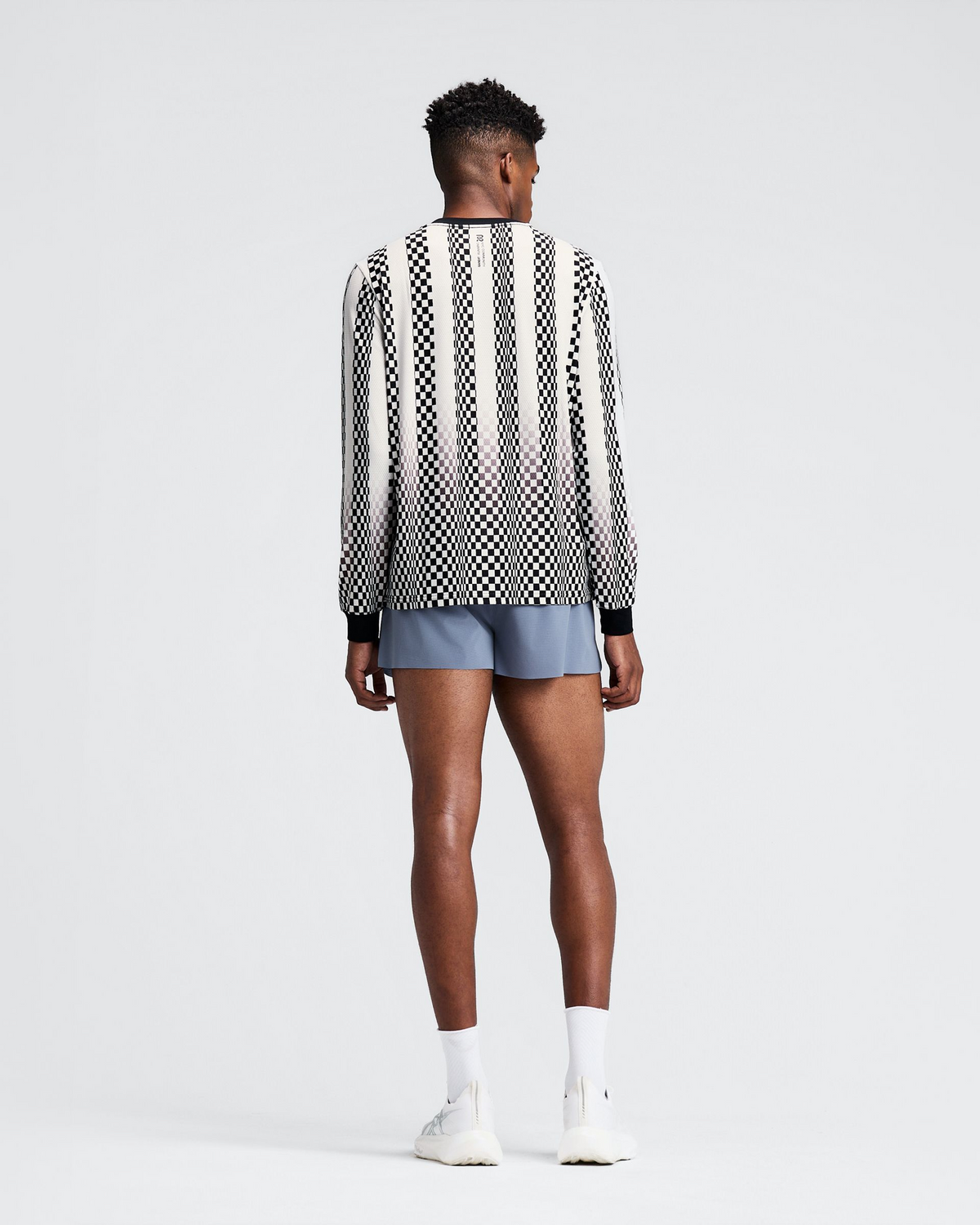 Men's Micromesh™ Long Sleeve - Checkerboard Stripe