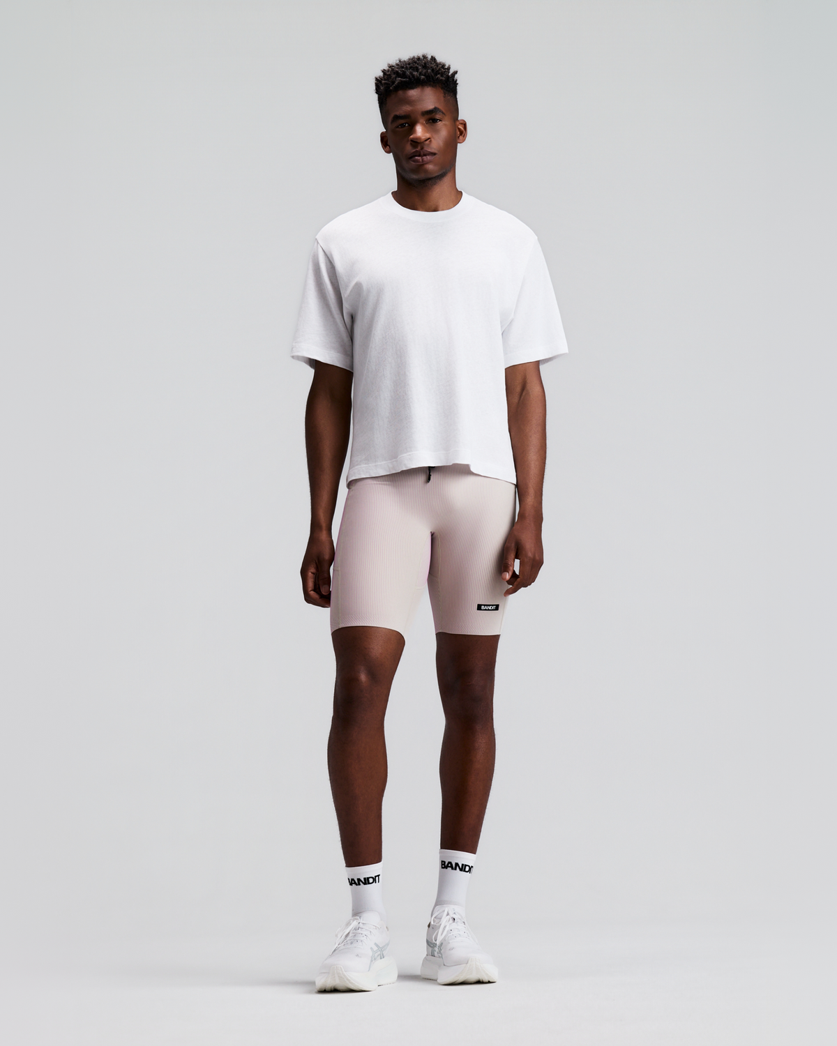 Men's Striped Cadence™ Half Tights - Plaster / Orchid