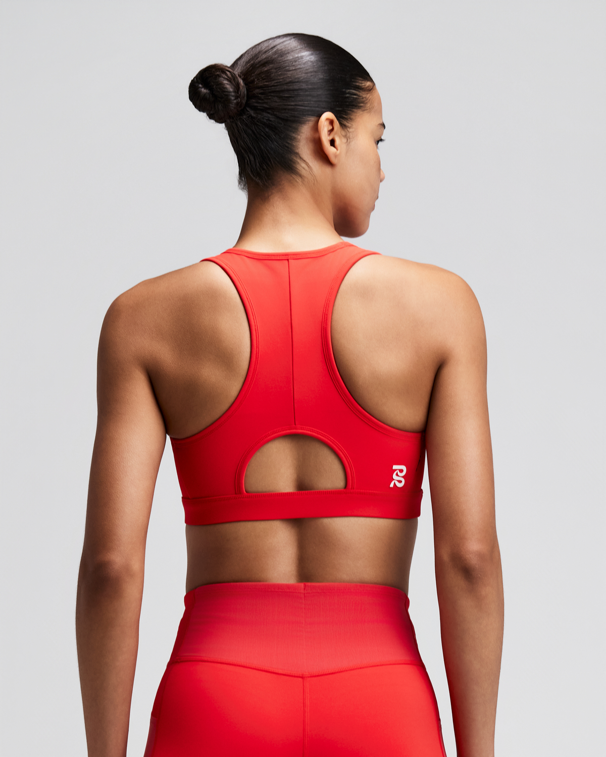 Women's Vanisher™ Reverso™ Scoop Neck Run Bra - Growing Grid - Poppy