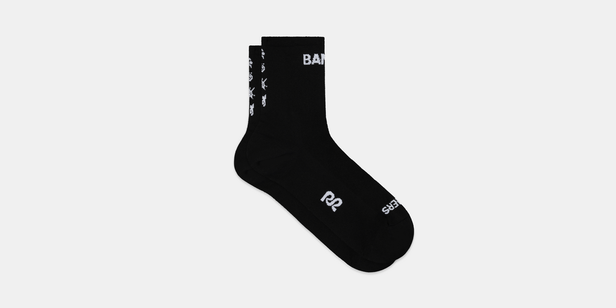 Lite Run™ Spring Motif Quarter Socks - Black / White