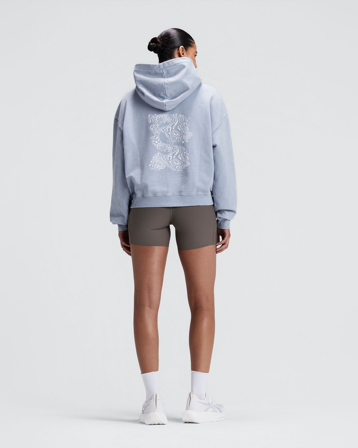 Unisex Chroma Wash Cropped Hoodie - Steel Horizon
