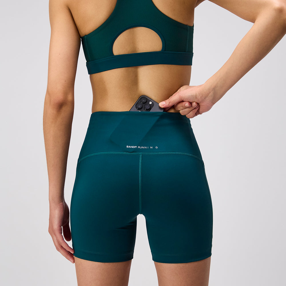 Stamina™ High Waist 5" Women's Compression Shorts - Pine