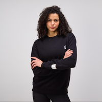 Thumbnail of Cotton Fleece Abstract Grid Crewneck - Unisex, Black