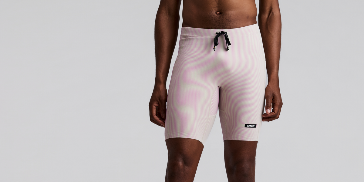 Men's Striped Cadence™ Half Tights - Plaster / Orchid