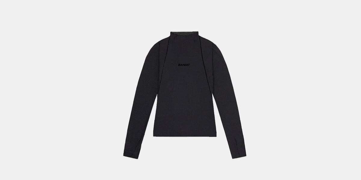 Women's AuraGrid™ Mockneck Performance Top - Black