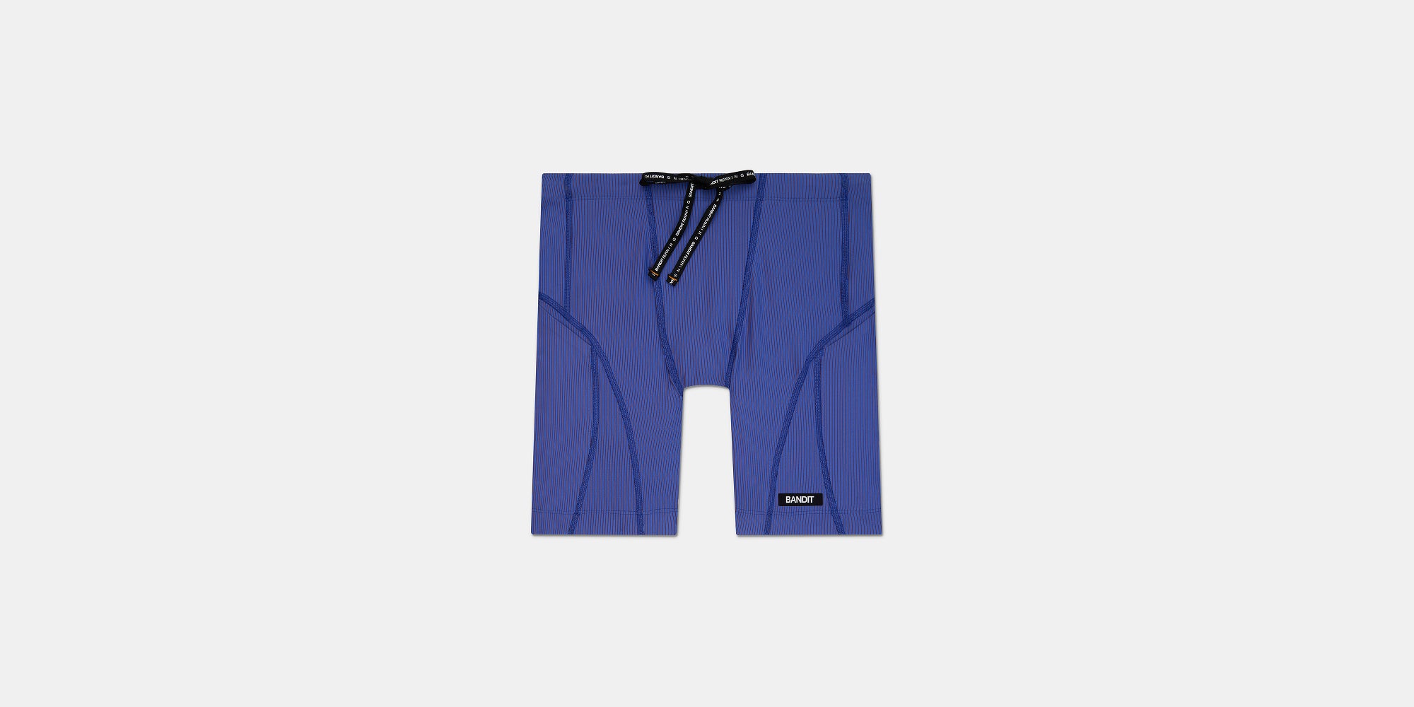 Striped Cadence™ 7 Pocket Quarter Tights - Deep Peri Blue with Rust