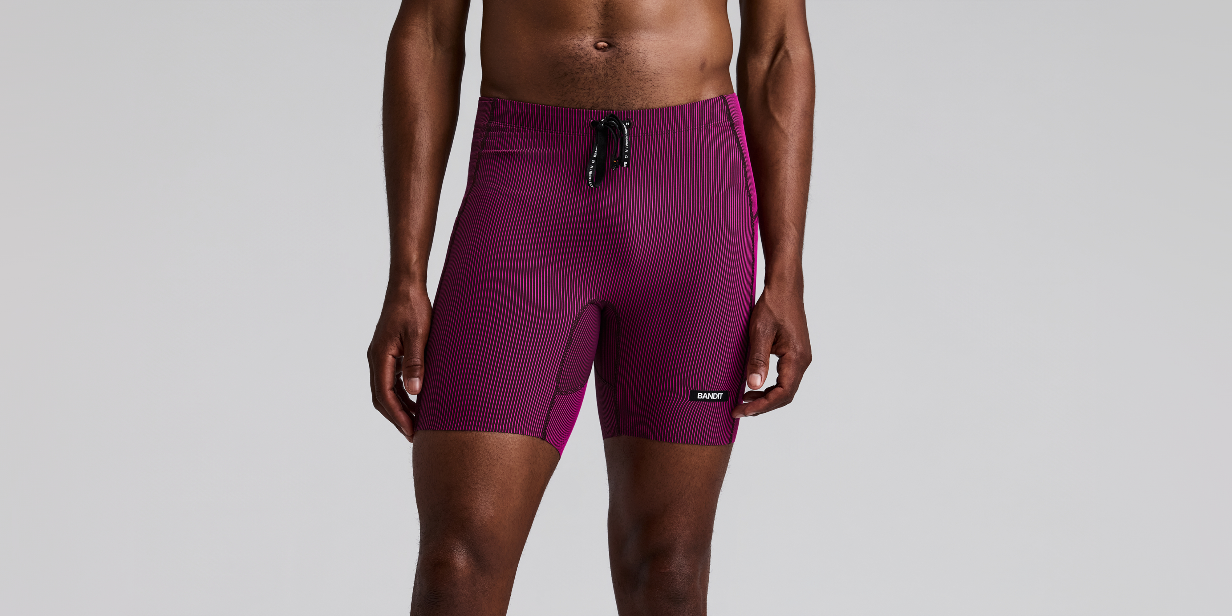 Men's Striped Cadence™ Quarter Tights - Espresso / Azalea