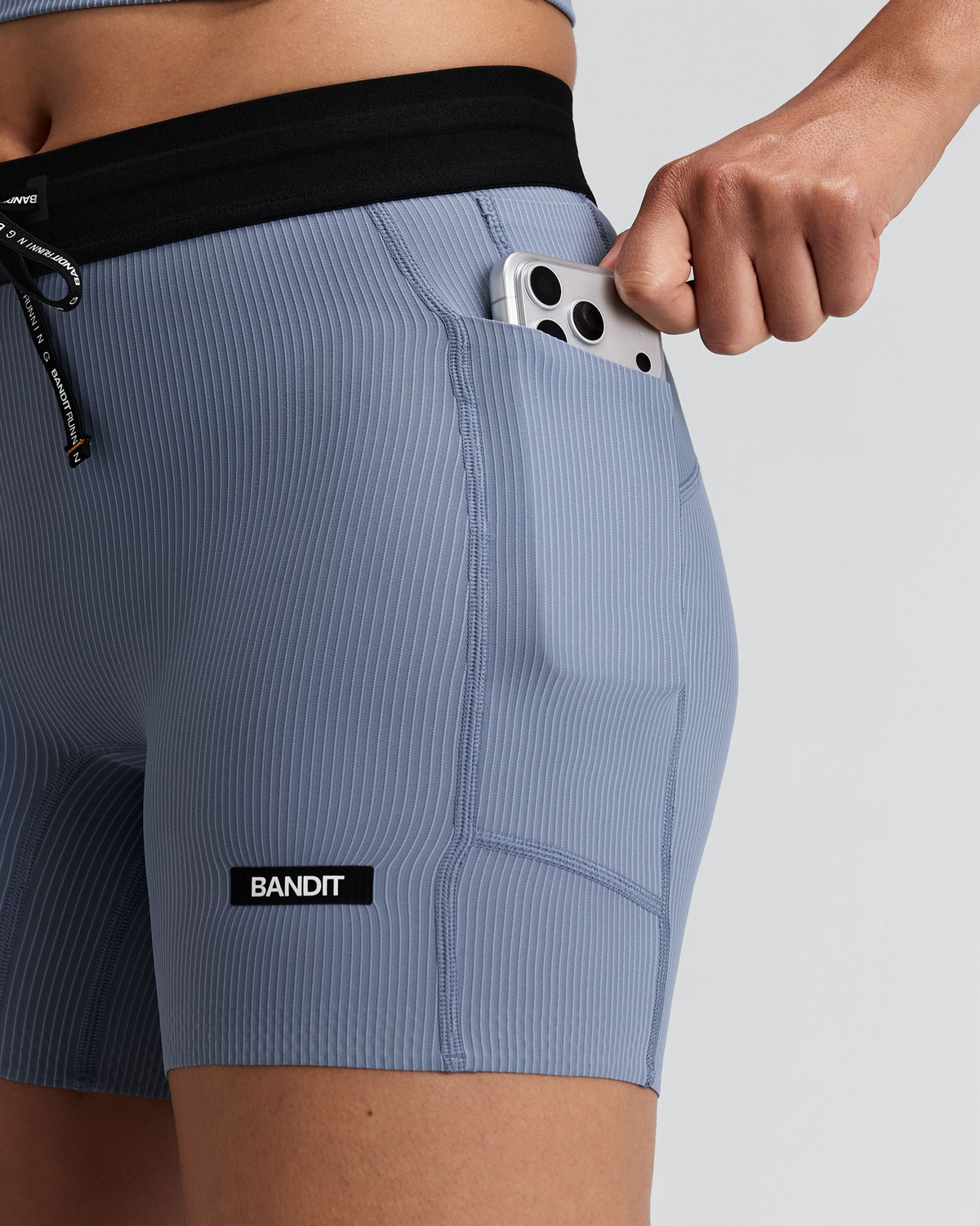 Women's Striped Cadence™ 5" Compression Shorts - Pavilion Blue / Steel Horizon