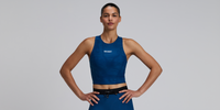 Thumbnail of Women's Stamina™ Race Crop - Organic Stripe Ink Blue