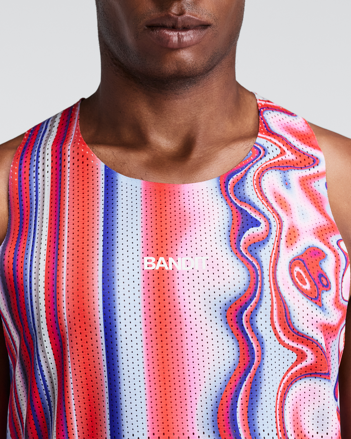 Men's Shredder™ Shorty Race Singlet - Melted Stripe Gradient