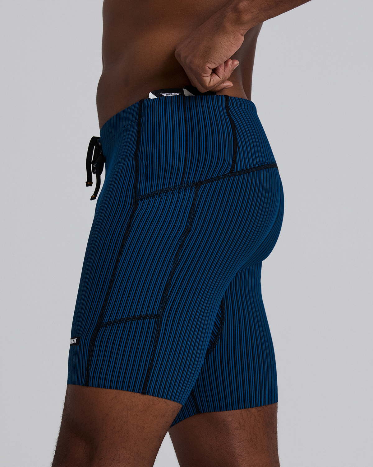 Men's Striped Cadence™ 7 Pocket Lined Quarter Tights - Ink Blue / Black