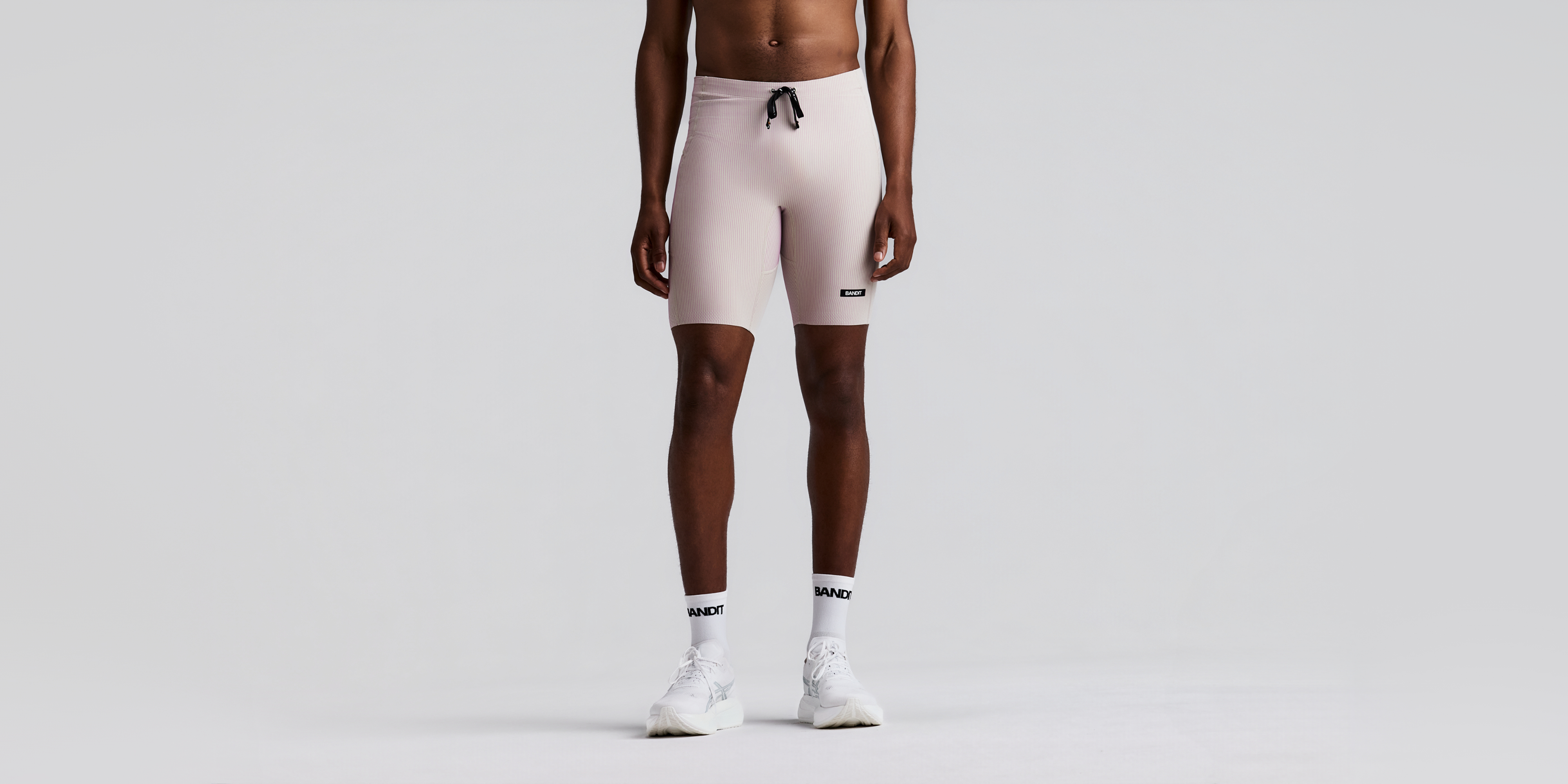 Men's Striped Cadence™ Half Tights - Plaster / Orchid
