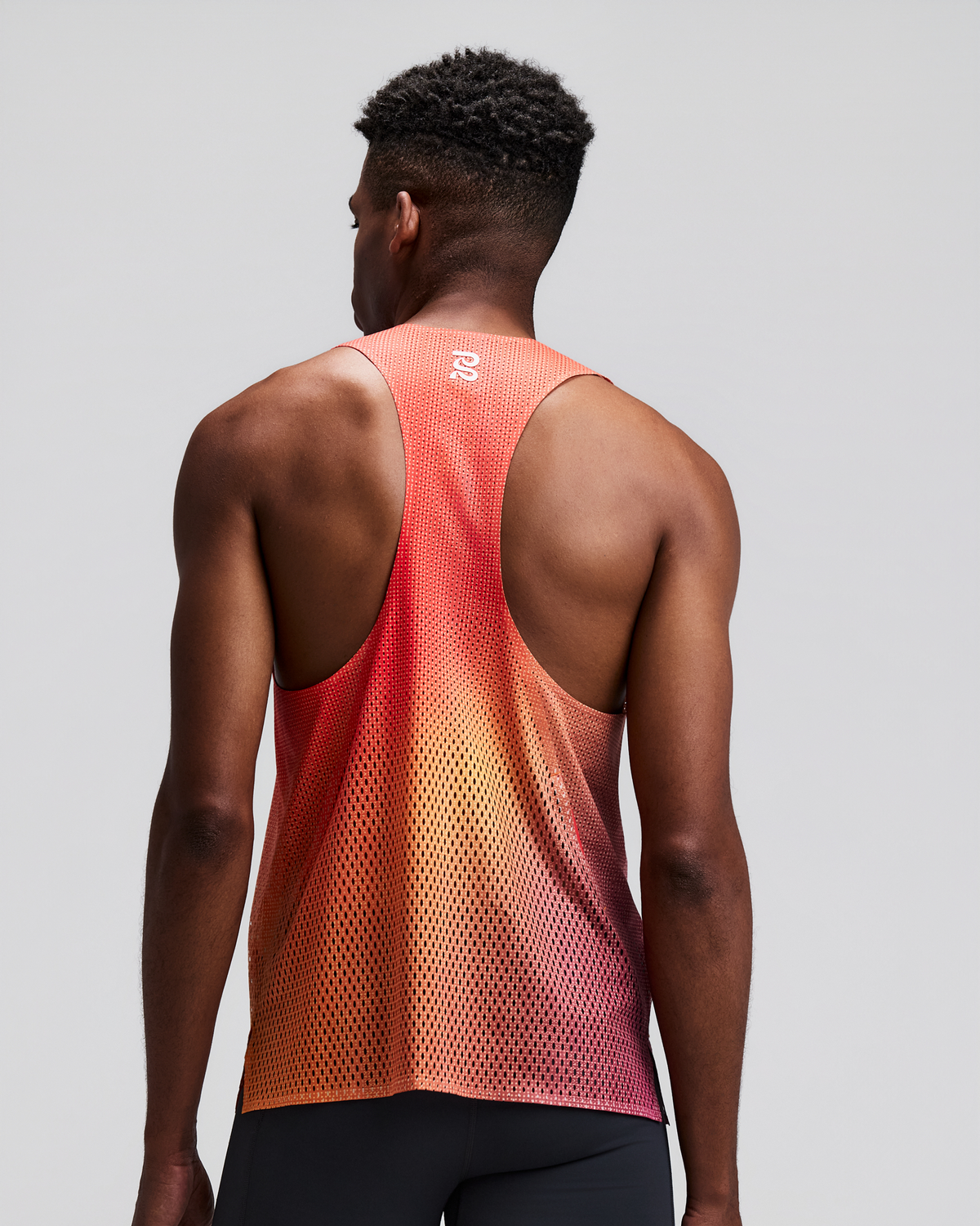 Men's Shredder™ Race Singlet with Flopack™ - Linear Gradient - Poppy / Copal