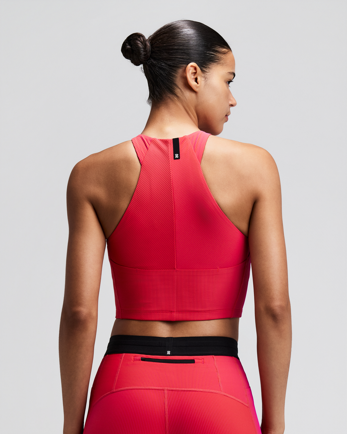 Women's Striped Cadence™ Zip Front Race Crop - Poppy / Azalea