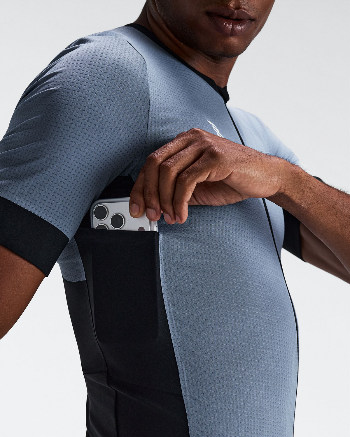 Men's GeoMesh™ 2-Way Zip Race Top - Steel Horizon