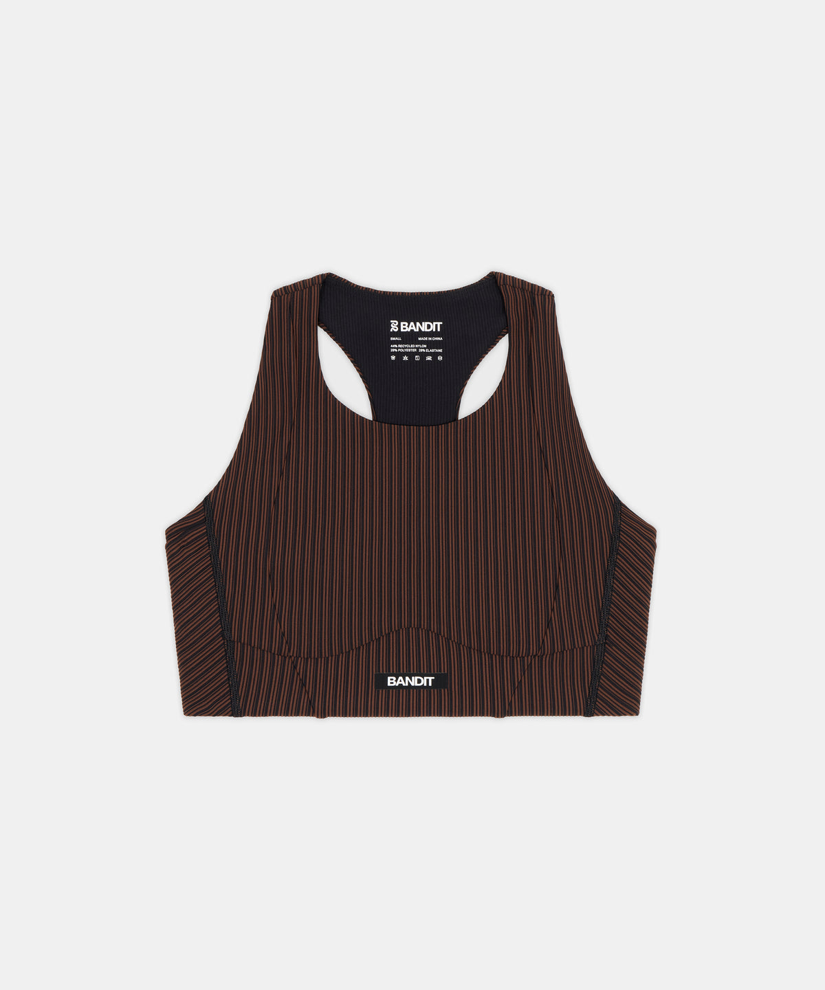Women's Striped Cadence™ Longline Bra - Cacao / Black