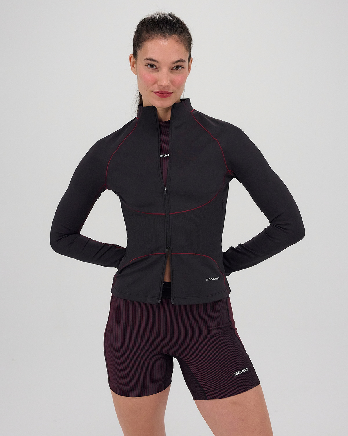 Women's Stamina™ Corset 2-Way Zip Jacket - Black / Fig