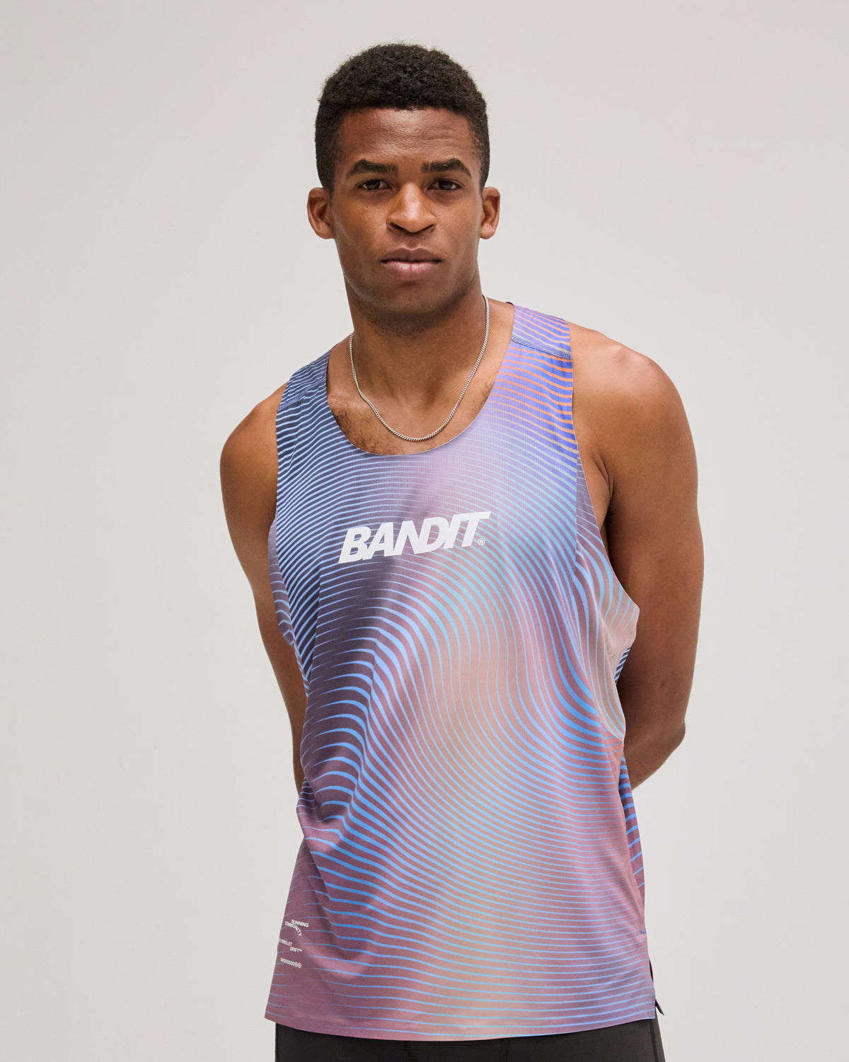 Drift™ Mirage Racing Singlet - Deep Peri Blue with Rust Gradient