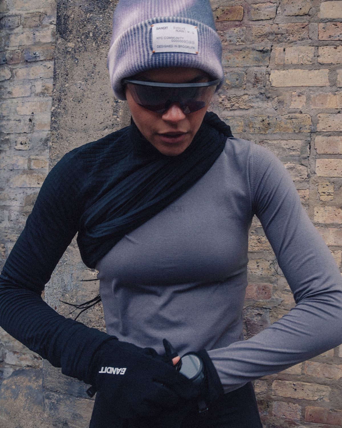 Ribbed Patch Beanie - Haze Multi