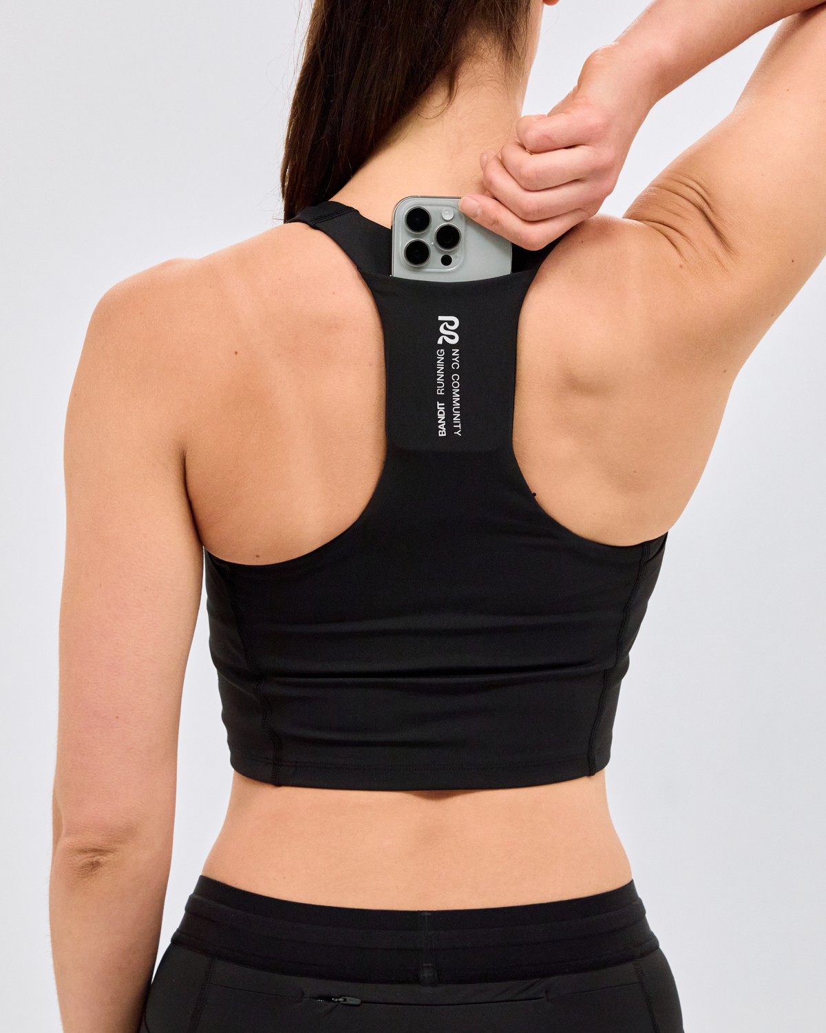 Women's Stamina™ Scoop Neck Race Crop - Black