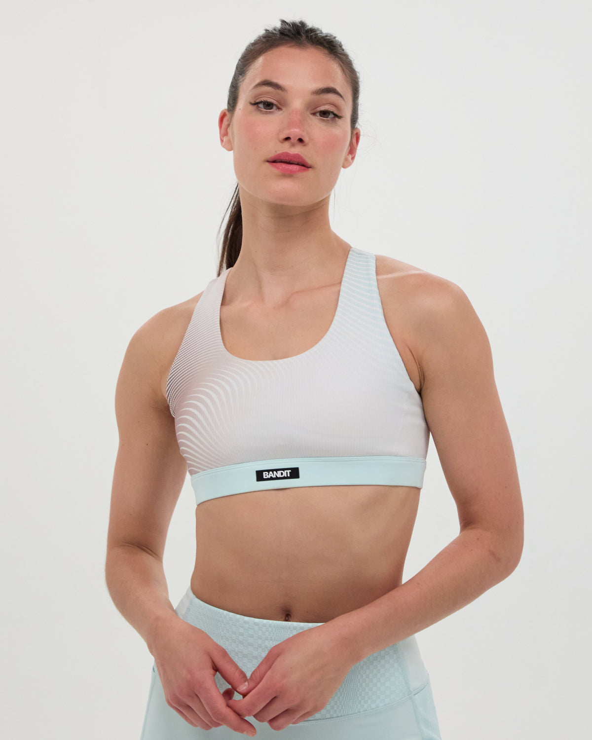 Cadence™ Scoop Neck Run Bra - Minty Blue Gradient