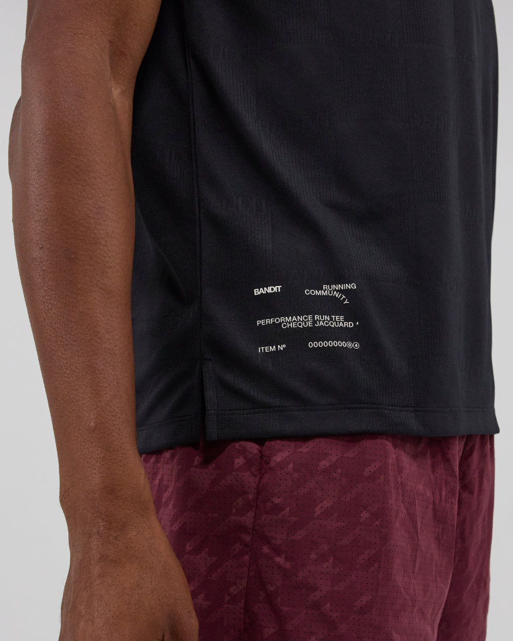 Bandit Cheque Jacquard Short Sleeve Tee - Black