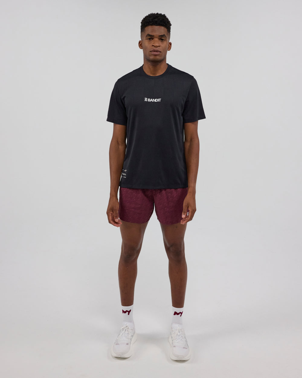 Bandit Cheque Jacquard Short Sleeve Tee - Black