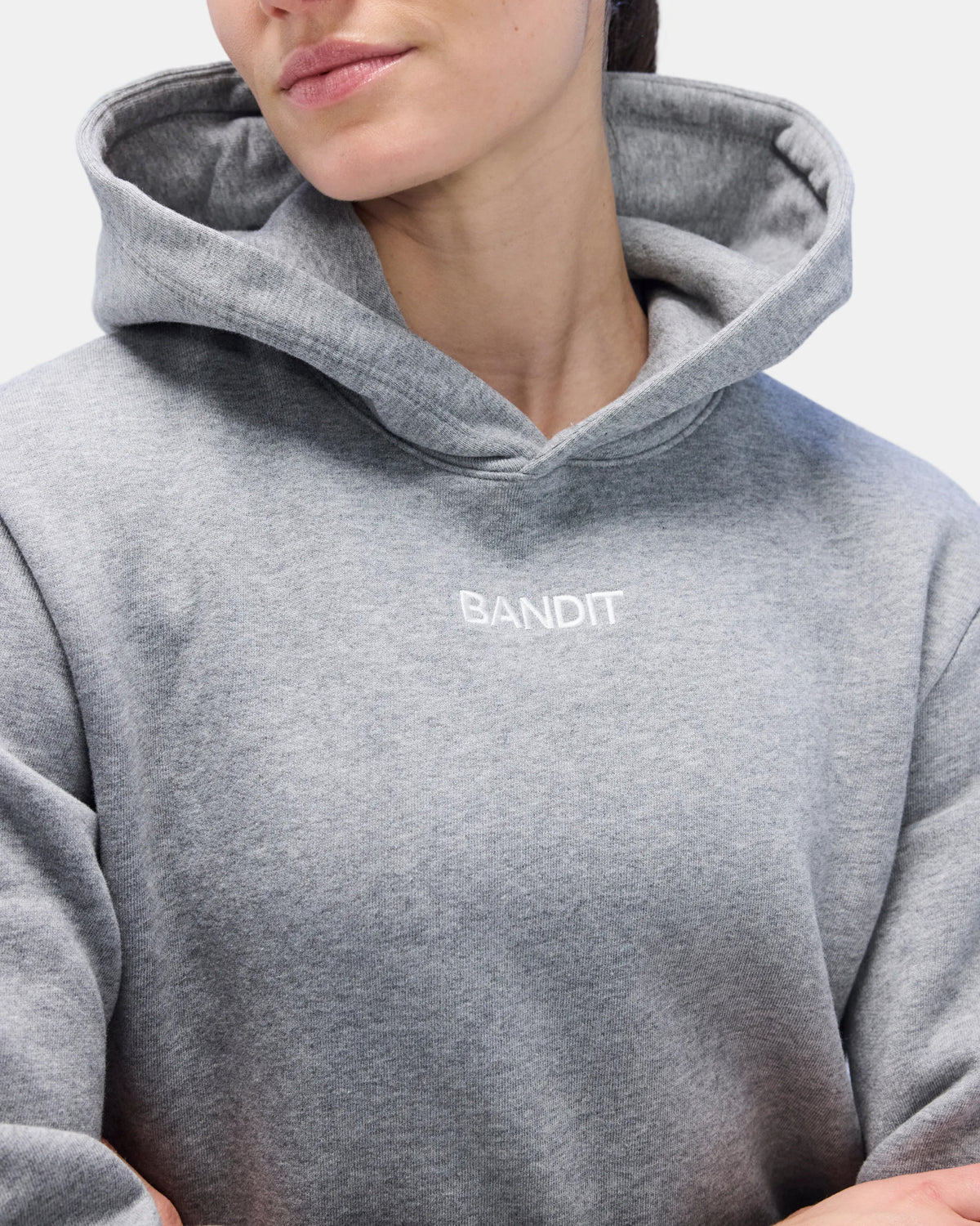 Women's Stitch Logo Cropped Hoodie - Heather Grey