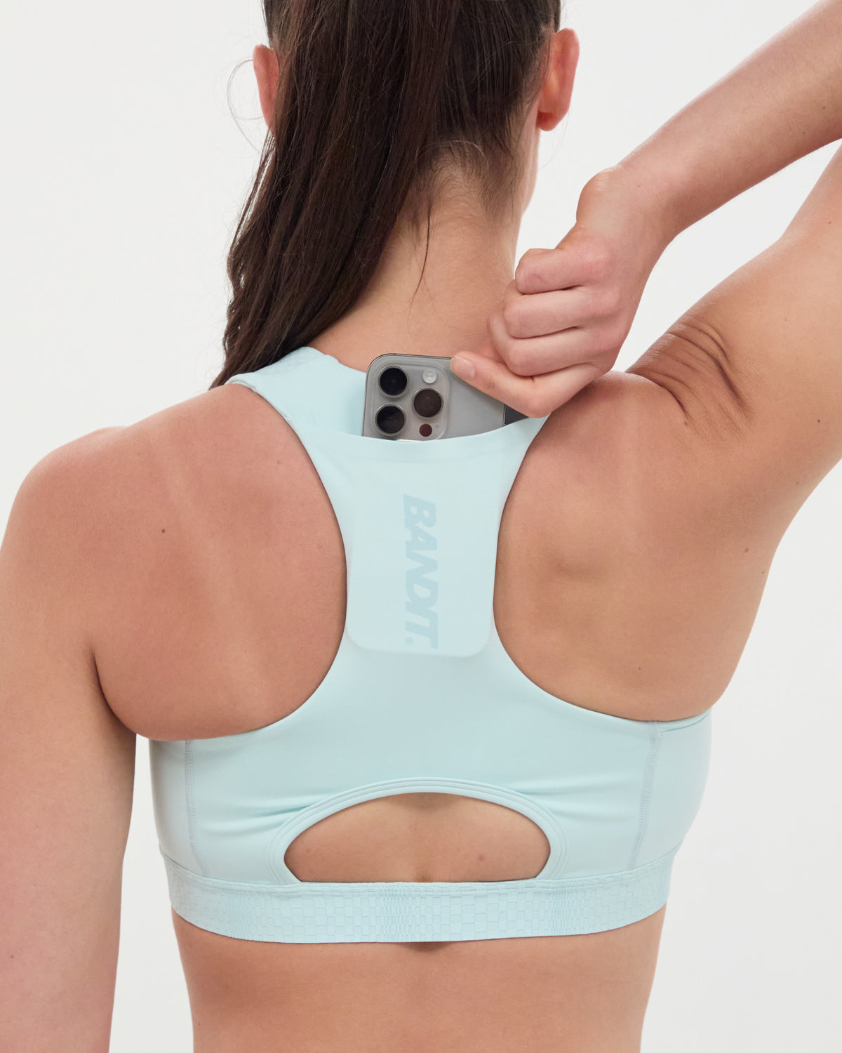 Stamina™ Scoop Neck Run Bra - Minty Blue