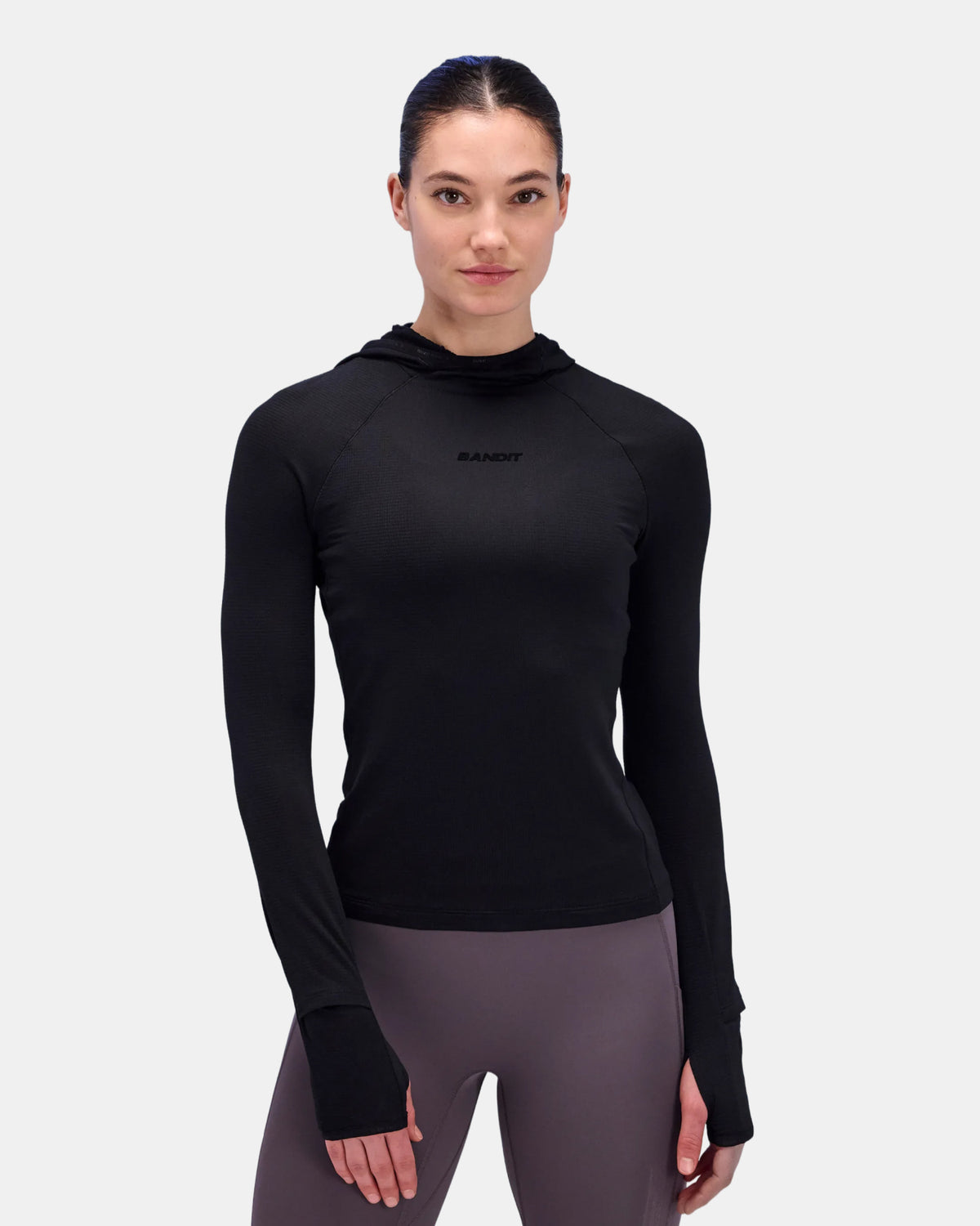 Women's AuraGrid™ Hooded Performance Top - Black