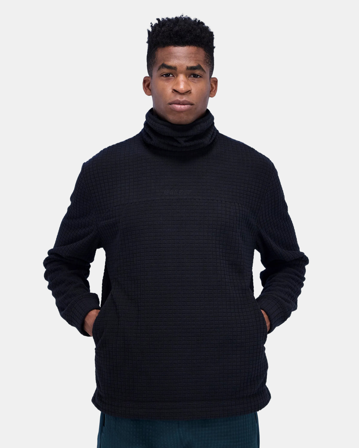 Men's MacroSoft Grid™ Funnelneck - Black
