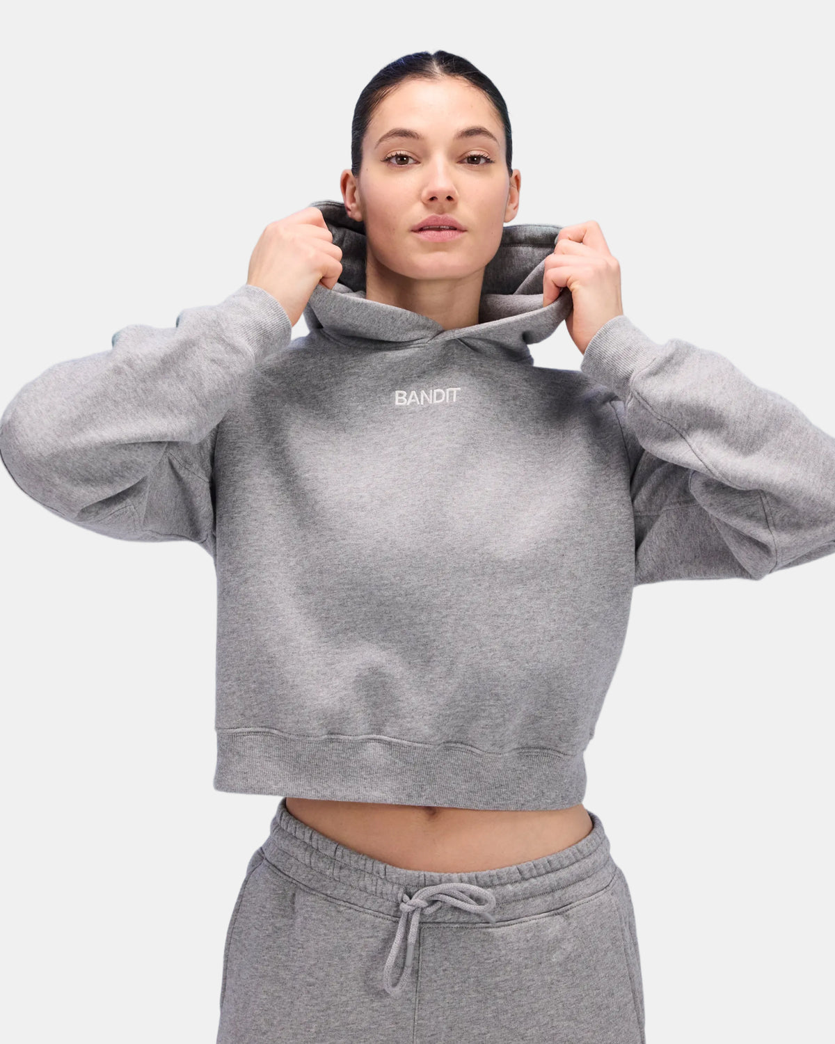 Women's Stitch Logo Cropped Hoodie - Heather Grey