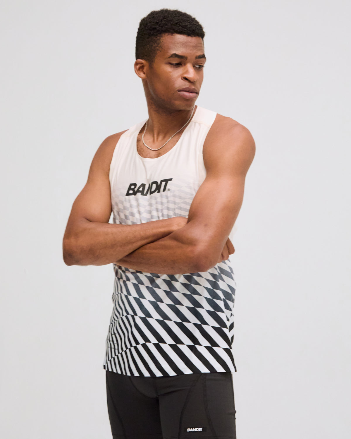 Drift™ Mosaic Racing Singlet - Black with Chalk