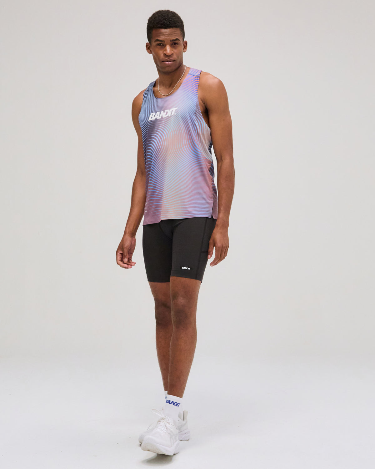 Drift™ Mirage Racing Singlet - Deep Peri Blue with Rust Gradient
