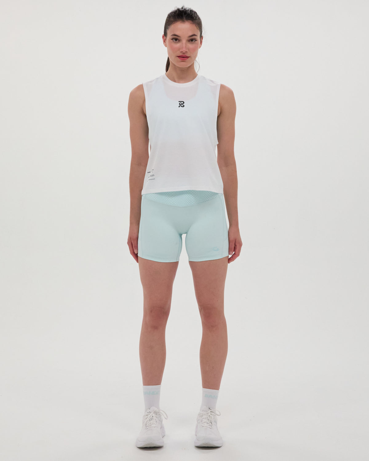 Lite Run™ Socks - White with Minty Blue (2 Pack)