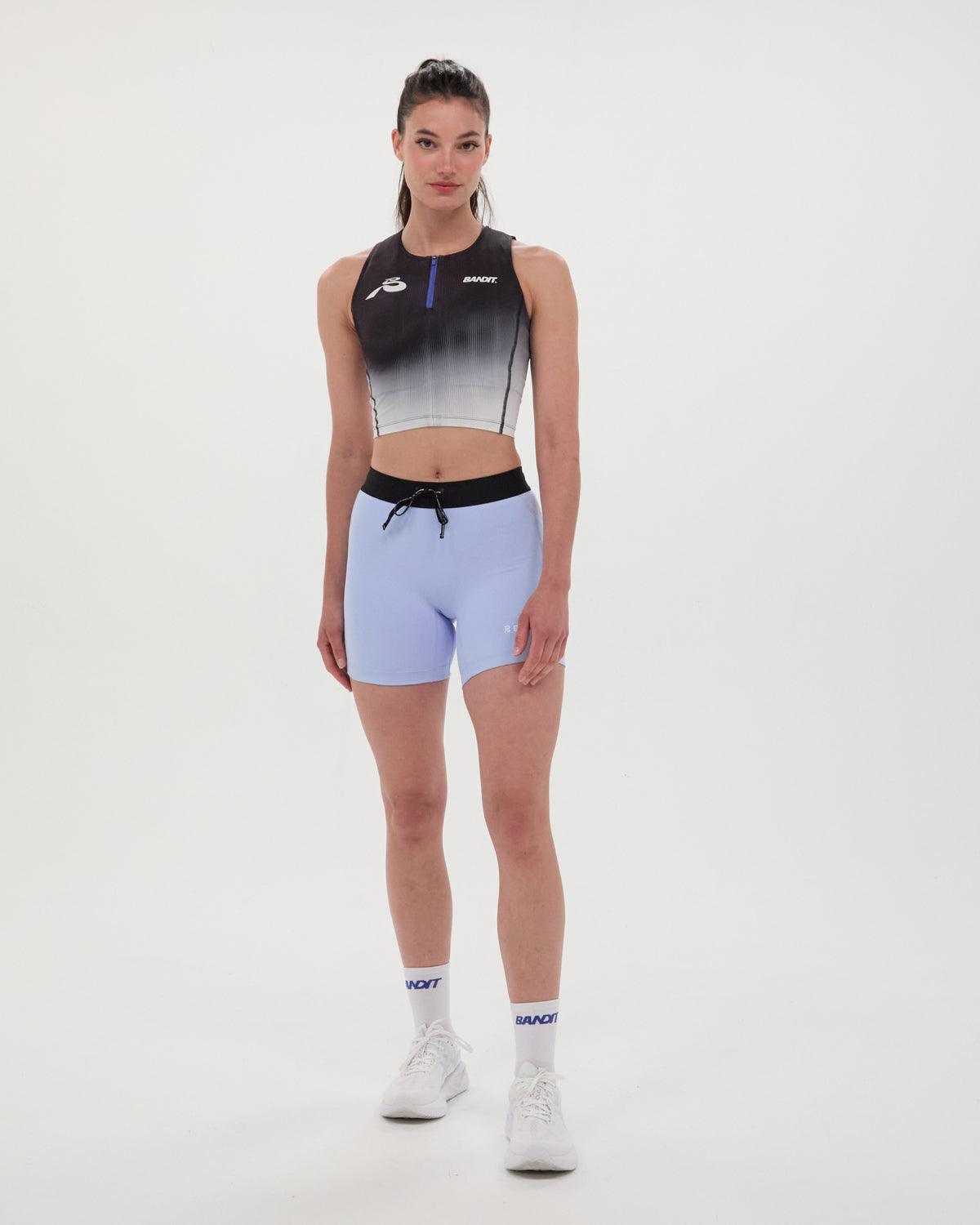 Ares™ Zip Front Race Crop - Black Gradient