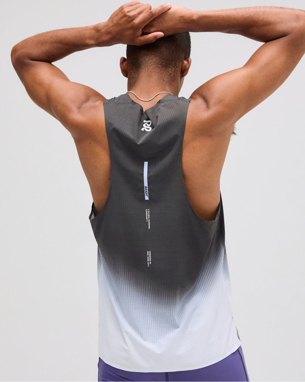 Vento™ Performance Singlet - Black with Chalk Gradient