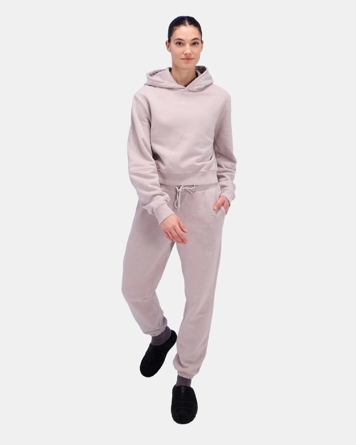 Women's Stitch Logo Cropped Hoodie - Ash
