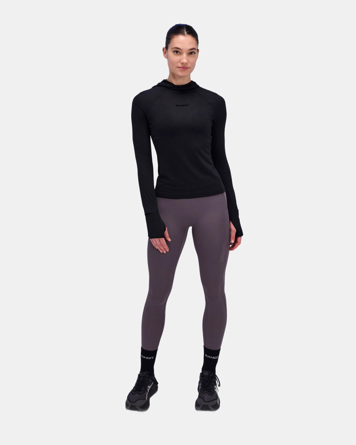 Women's AuraGrid™ Hooded Performance Top - Black