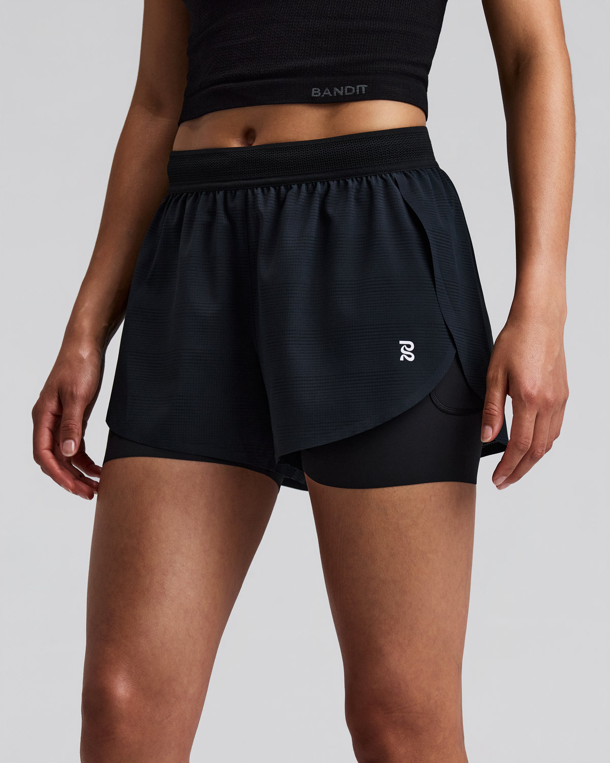 Women's CoolGrid™ 2-in-1 Run Shorts - Black