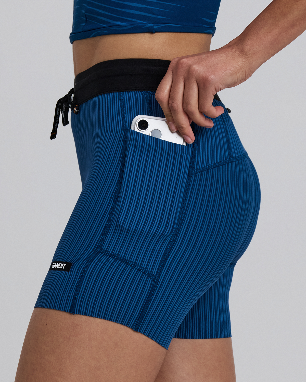 Women's Striped Cadence™ 5" Compression Shorts - Ink Blue / Aegean