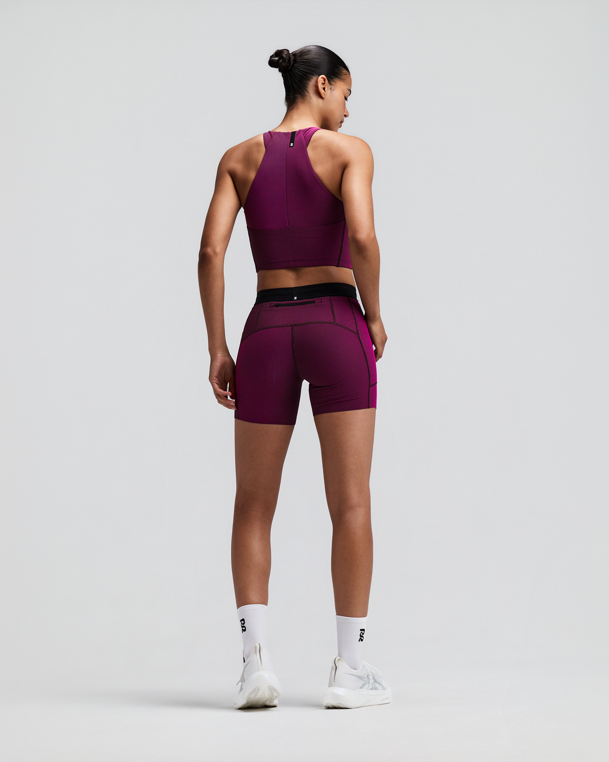 Women's Striped Cadence™ 5" Compression Shorts - Espresso / Azalea