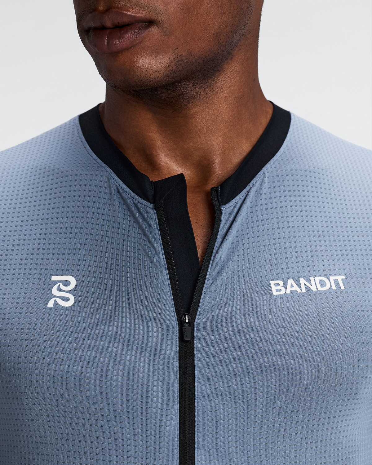 Men's GeoMesh™ 2-Way Zip Race Top - Steel Horizon