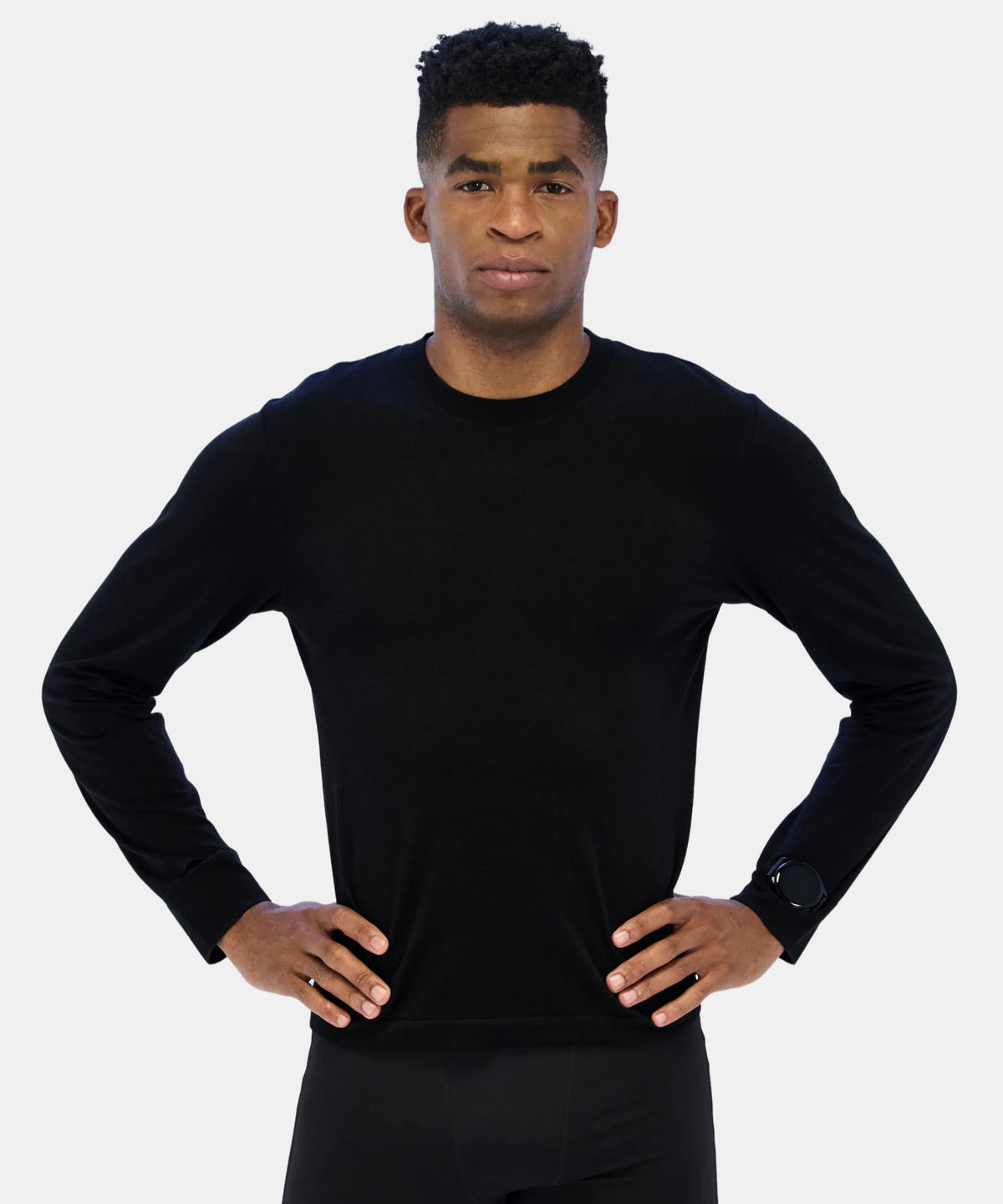 Men's Wool Blend Seamless Long Sleeve - Black