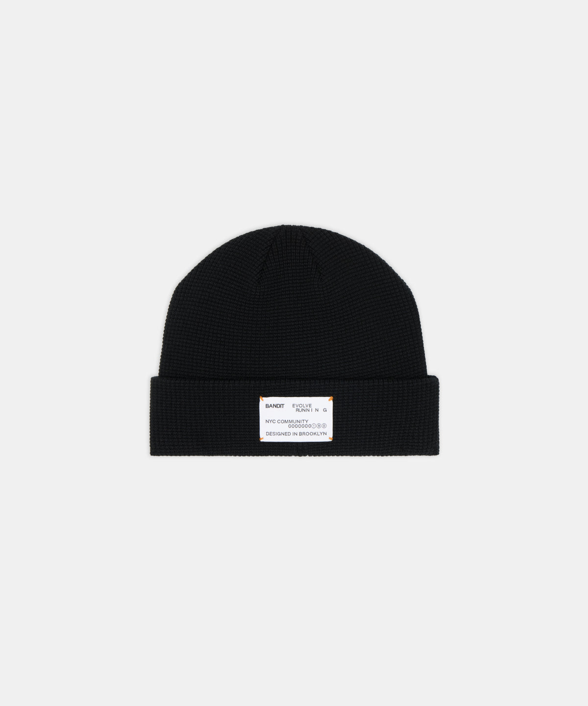 Waffle Patch Beanie - Black