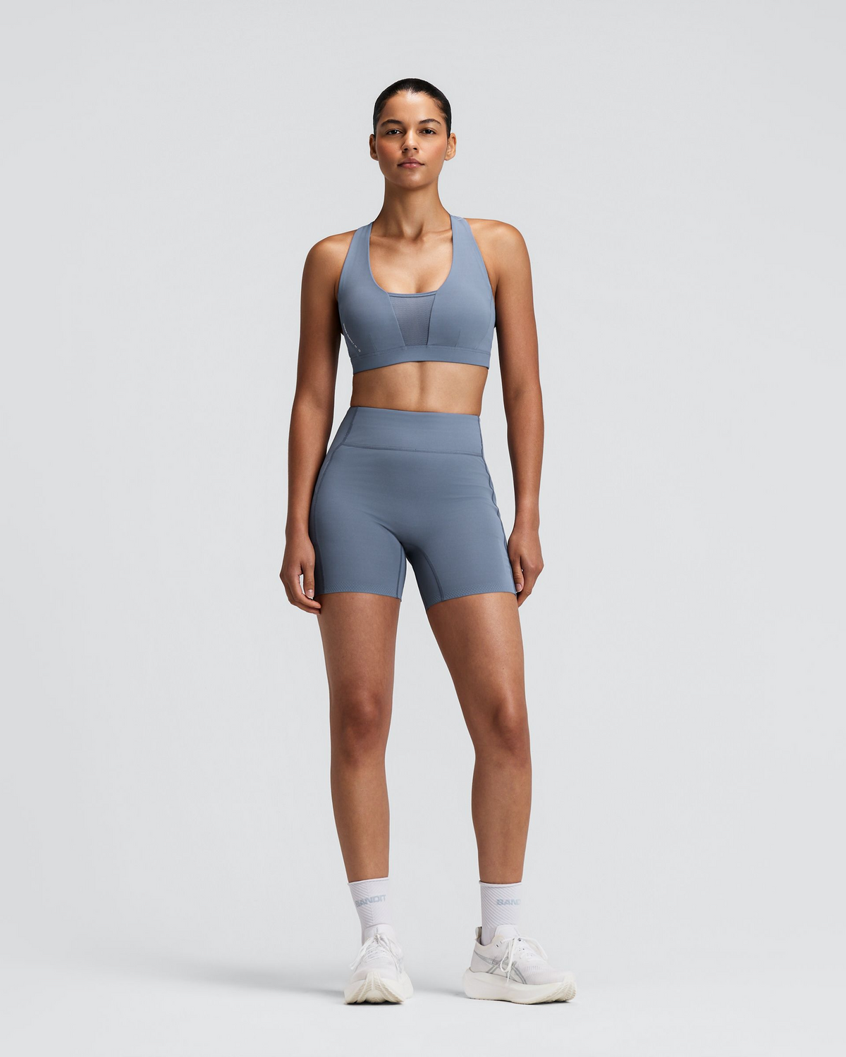 Women's Vanisher™ GeoMesh™ V-Neck Run Bra - Steel Horizon
