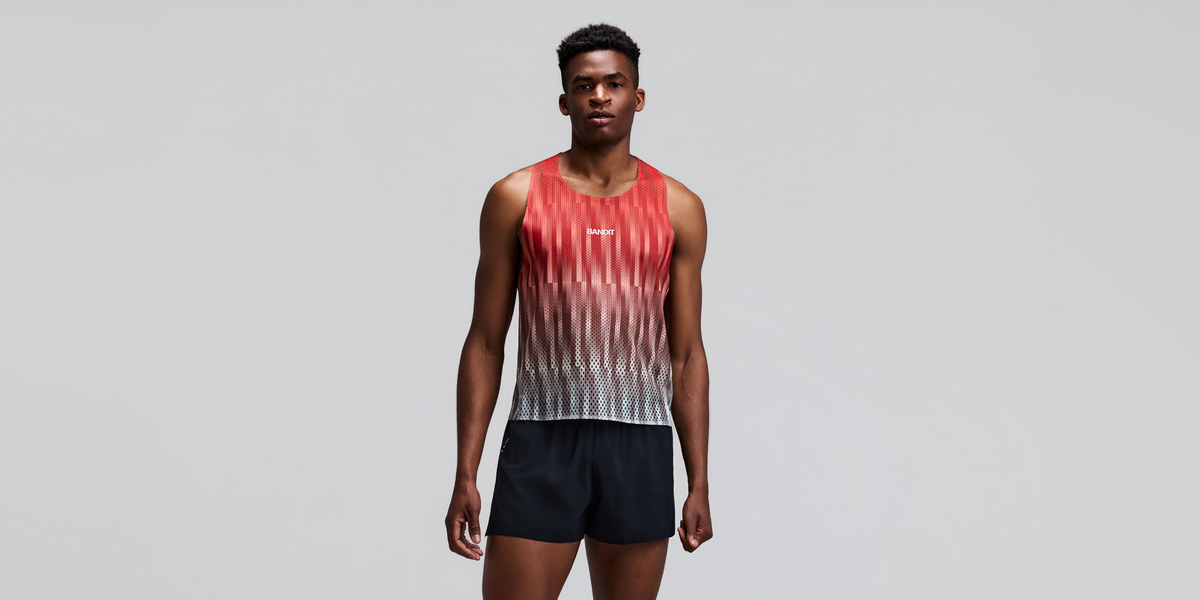 Men's Shredder™ Shorty Race Singlet - Uneven Gradient - Poppy