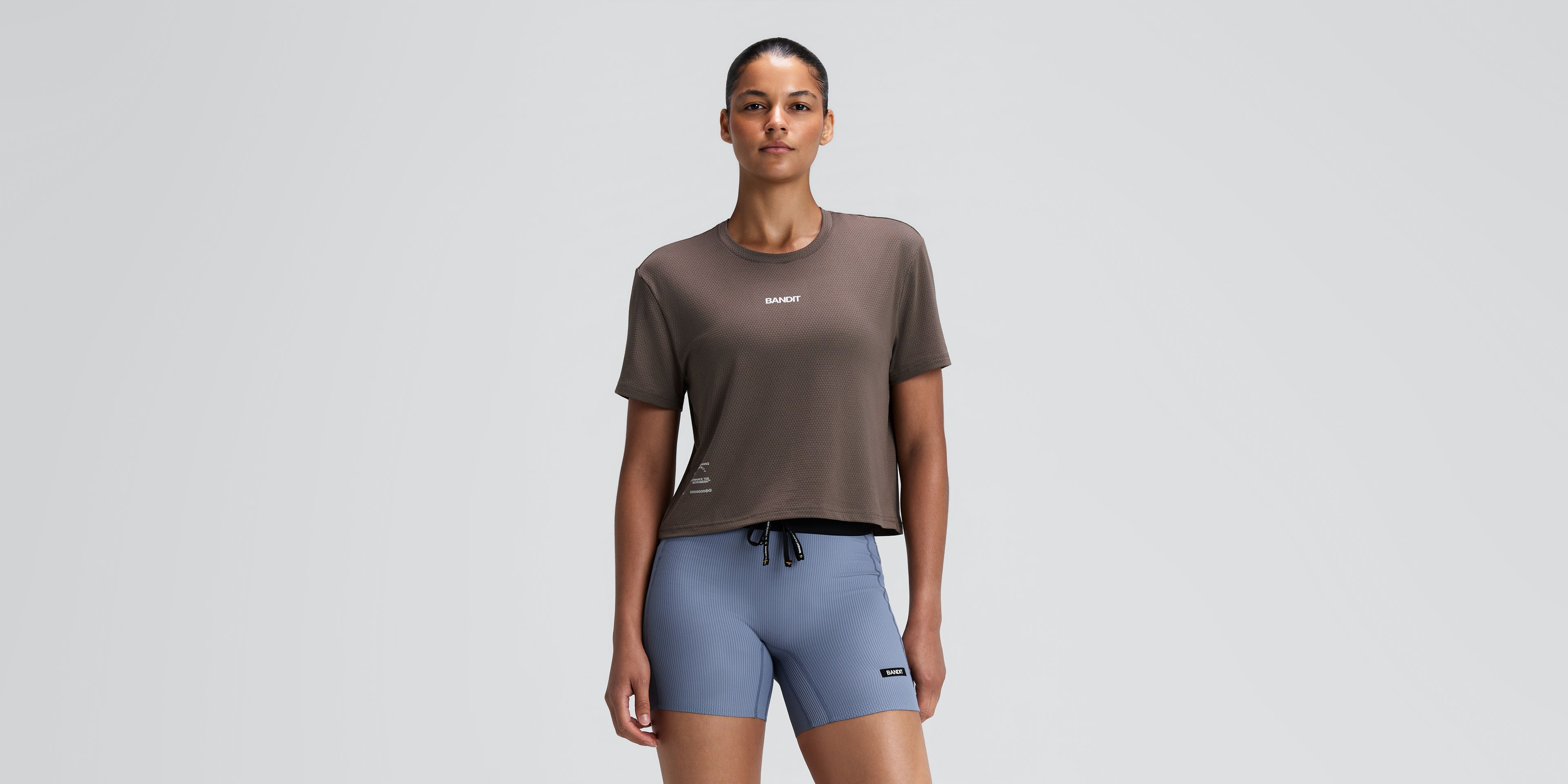 Women's Micromesh™ Cropped Run Tee - Cocoa