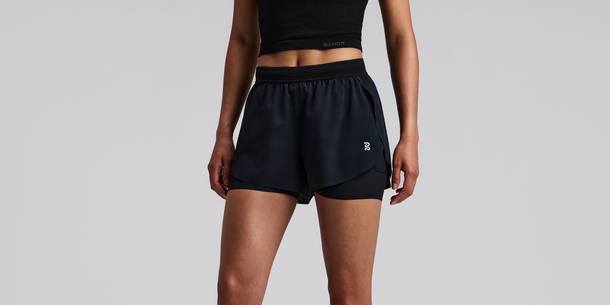 Women's CoolGrid™ 2-in-1 Run Shorts - Black
