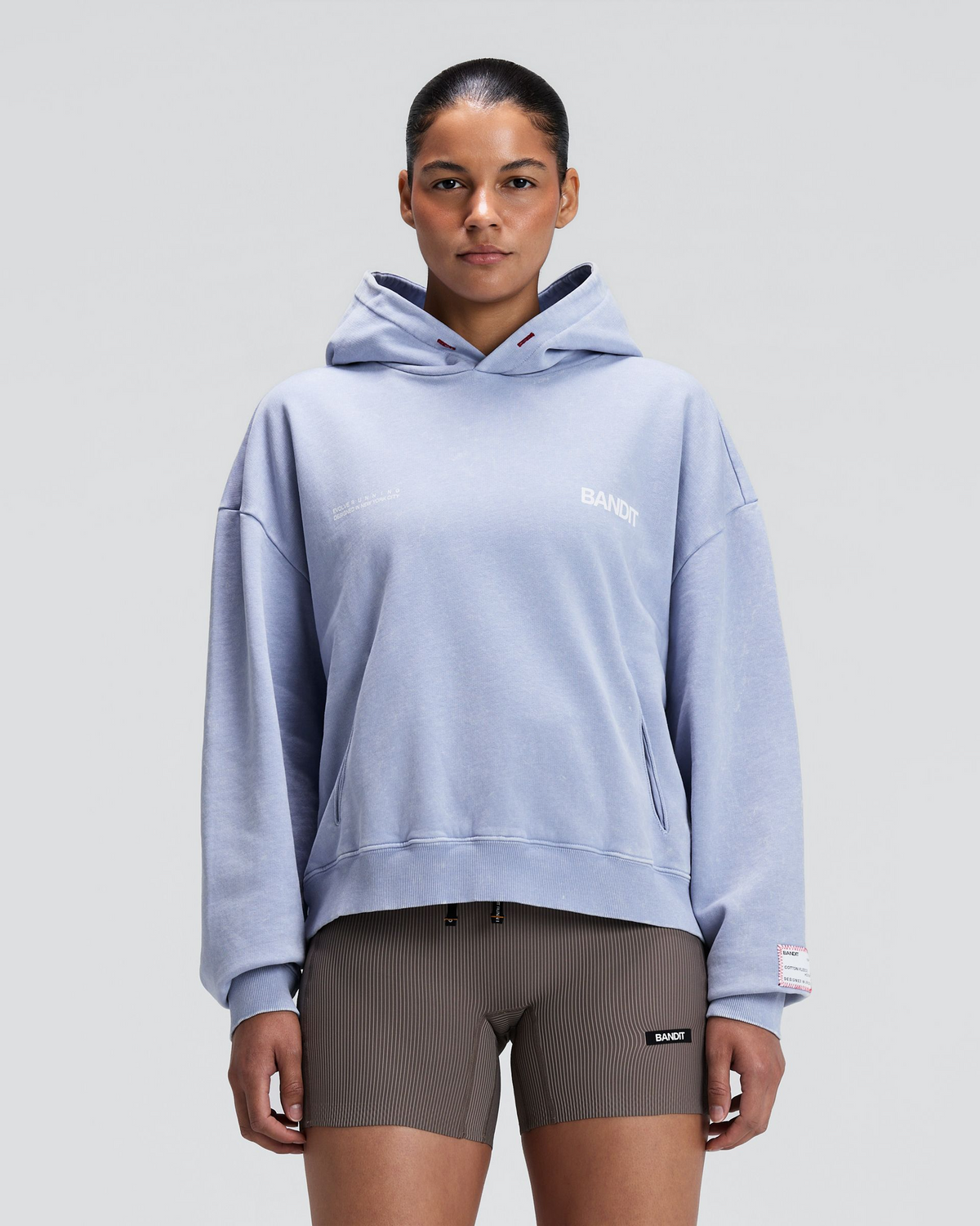 Unisex Chroma Wash Cropped Hoodie - Steel Horizon